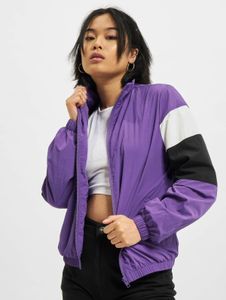 Stylish Urban Classics women's jacket with zippers, pockets, 97 g/m², violet/white/black