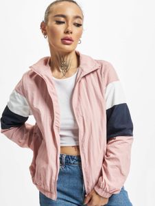 Casual Urban Classics women's jacket with zippers and pockets, 97 g/m², pink/white/blue