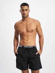 Versatile URBAN CLASSICS men's trousers with drawstring and pockets, 100 g/m², black
