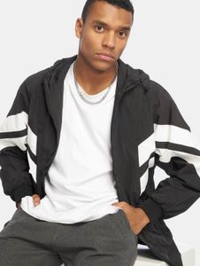 Giacca da uomo Simple Urban Classics con coulisse e tasche, 97 g/m², nero/bianco