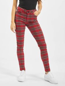 Jeans da donna Urban Classics, eleganti, vestibilità skinny, elasticizzati, con tasche, rosso/nero