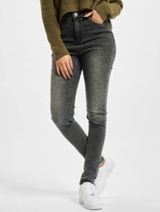Modern Urban Classics Women's Skinny Fit Stretch Jeans with Zip and Cotton, Grey