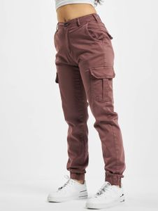 Pantalones vaqueros elásticos para mujer de Casual Urban Classics con bolsillos con cremallera, de algodón, color rojo burdeos.