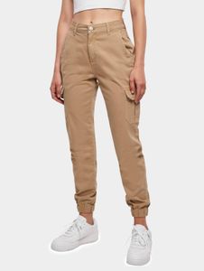 Vaqueros casuales Urban Classics para mujer con bolsillos elásticos, 320 g/m², algodón, beige.