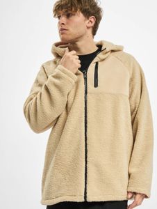 Sweat à capuche Urban Classics pour homme, confortable, avec fermeture éclair et poignets côtelés, 260 g/m², beige