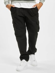 Versatile URBAN CLASSICS men's trousers with drawstring and pockets, 225 g/m² cotton, black