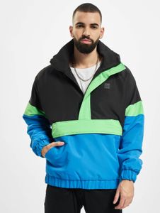 Functional Urban Classics men's jacket with drawstring and zipper, 108 g/m², black/blue