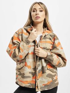 Functional Urban Classics women's jacket with large hood, pockets, 270 g/m² cotton, camouflage