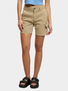 Pantaloncini da donna Urban Classics leggeri, elasticizzati, con tasche con zip, in cotone, beige