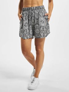 Comfortable Urban Classics women's shorts with drawstring and pockets, 115 g/m², black/white