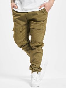 Casual URBAN CLASSICS men's trousers with drawstring and zipper, 320 g/m² cotton, khaki