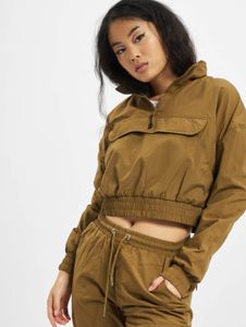 funktionale Urban Classics Damen Jacke Klettverschluss Mesh 130 g/m² Braun