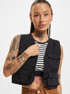 Modern Urban Classics women's jacket with zippers, pockets, 90 g/m², black