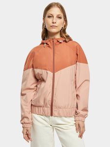 lässige Urban Classics Damen Jacke große Kapuze Taschen 68 g/m² Creme/Orange
