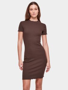 T-shirt femme Casual Urban Classics, coupe slim stretch, 240 g/m², coton, marron