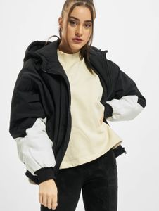 Modern Urban Classics women's jacket with large hood, zip closure, 90 g/m², black/white