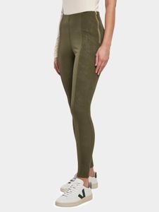 Stylish Urban Classics women's stretch jeans with zipper, 270 g/m², khaki