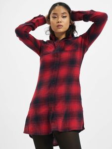 Elegante vestido de mujer Urban Classics con bolsillos, algodón de 180 g/m², rojo.