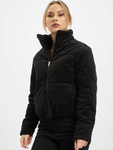 moderne Urban Classics Damen Jacke Reißverschluss Taschen 230 g/m² mit Baumwolle Schwarz