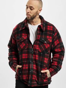 Casual URBAN CLASSICS men's jacket with zippers, pockets, 180 g/m², red/black