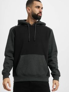Comfortable Urban Classics men's hoodie with drawstring hood, 300 g/m² cotton, grey/black
