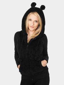 stylische Urban Classics Damen Jacke Taschen Kapuze 230 g/m² Schwarz