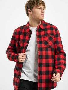 Polo da uomo moderna URBAN CLASSICS con tasche, cotone 125 g/m², rosso/nero