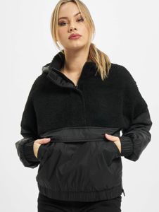 Casual Urban Classics women's jacket with drawstring and Velcro closure, 65 g/m², black