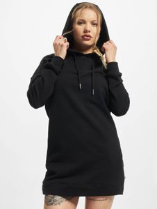 Elegante abito da donna Urban Classics con ampio cappuccio e coulisse, 305 g/m² di cotone, nero.