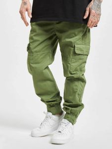 Jeans da uomo URBAN CLASSICS moderni con coulisse e chiusura in velcro, 320 g/m², cotone, verde