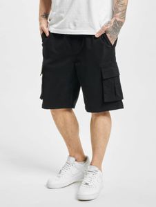 Summer Urban Classics men's shorts with stretch, drawstring, and pockets, made of cotton, black
