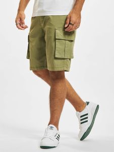 Short homme Casual Urban Classics en coton kaki, extensible, avec cordon de serrage et poches.