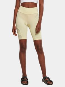 Comfortable Urban Classics women's trousers, stretch slim fit, 210 g/m², pastel yellow