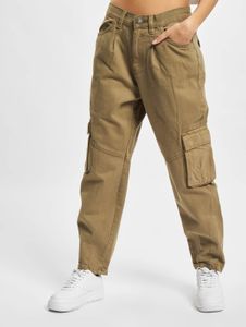 Comfortable Urban Classics women's jeans with pockets, denim 11 g/m² with cotton, beige
