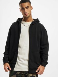 Felpa con cappuccio da uomo Modern Urban Classics, con zip, polsini a coste, 305 g/m², nera