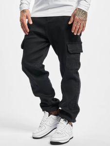 Jean homme URBAN CLASSICS confortable, extensible, avec cordon de serrage et fermeture éclair, en coton noir.