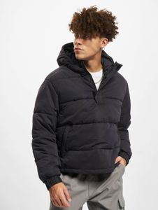 Functional URBAN CLASSICS men's jacket, large hood, zip closure, 96 g/m², black