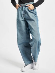 Jean femme Modern Urban Classics, poches zippées, coton 370 g/m², bleu