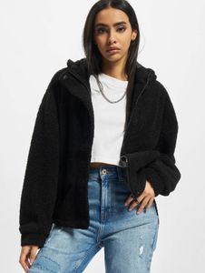 Giacca funzionale da donna URBAN CLASSICS, ampio cappuccio, chiusura con zip, 260 g/m², nera