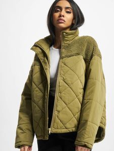 schlichte Urban Classics Damen Jacke Reißverschluss Taschen 96 g/m² Oliv-Grün
