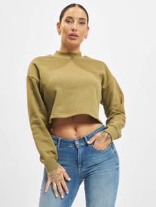 Casual Urban Classics women's sweatshirt with ribbed cuffs, fleece 300 g/m² with cotton, olive green