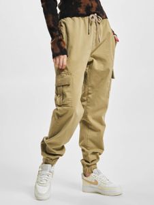 Casual URBAN CLASSICS women's jeans with stretch, drawstring, pockets, cotton, beige