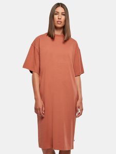 feminine Urban Classics women's dress, oversized, 180 g/m², cotton, terracotta orange