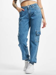 Jean femme Casual Urban Classics stretch à poches zippées bleu
