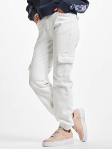 Jean confortable URBAN CLASSICS pour femme, extensible, poches zippées, écru-blanc