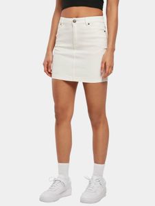 Fashionable Urban Classics women's dress, stretch, zip and pockets, ecru-white