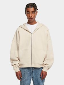 Felpa con cappuccio da uomo Modern Urban Classics con cerniera, polsini a coste, cotone 300 g/m², beige