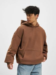 Sweat à capuche confortable pour homme URBAN CLASSICS, avec cordon de serrage, maille côtelée, coton 460 g/m², marron