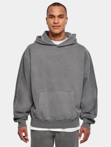 Modern Urban Classics Men's Hoodie, Ribbed Knit with Ribbed Cuffs, 470 g/m², Cotton, Grey