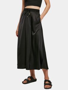 Abito da donna Urban Classics leggero, elasticizzato, con coulisse e tasche, nero.